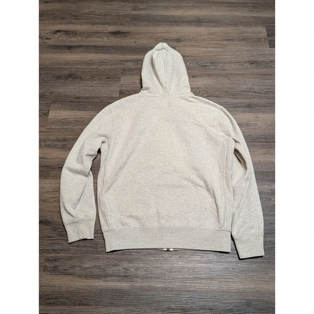 Polo Ralph Lauren Mens Medium Oatmeal Heather Waffle Lined Full Zip Hoodie Pony